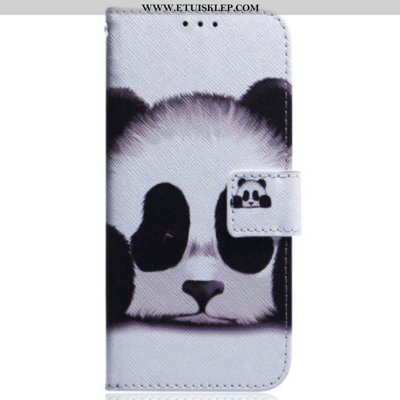 Etui Folio do Samsung Galaxy M13 z Łańcuch Paskowata Panda